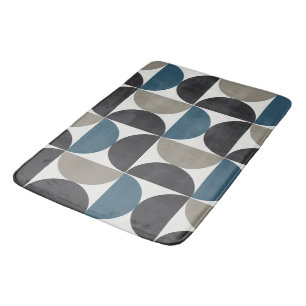 Mid-Century Modern Blue Grey Gunmetal Badmat