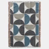 Mid-Century Modern Blue Grey Gunmetal Deken (Voorkant Verticaal)