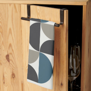 Mid-Century Modern Blue Grey Gunmetal Theedoek