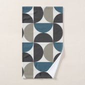 Mid-Century Modern Blue Grey Gunmetal Towel Bad Handdoek (Handdoek)
