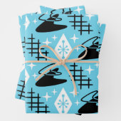 Mid Century Modern Boomerang Pattern Inpakpapier Vel (In situ)