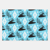 Mid Century Modern Boomerang Pattern Inpakpapier Vel (Voorkant)