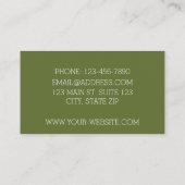 Mid Century Modern Boomerangs Chartreuse Visitekaartje (Achterkant)