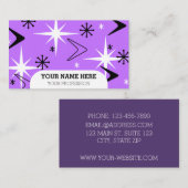 Mid Century Modern Boomerangs Paars Visitekaartje (Voorkant / Achterkant)