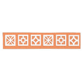 Mid Century Modern Breeze Block Sinaasappel Runner Korte Tafelloper (Horizontaal)