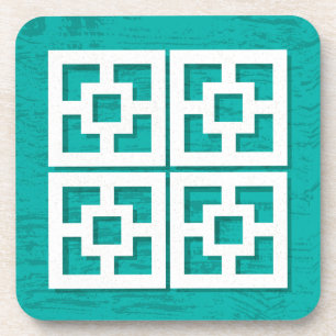 Mid Century Modern Breeze Blocks Aqua Onderzetters