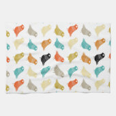 Mid Century Modern Bright Colorful Retro Theedoek (Horizontaal)