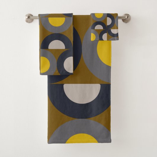 Mid-Century Modern Bronze Mustard Thunder Bad Handdoek (Insitu)
