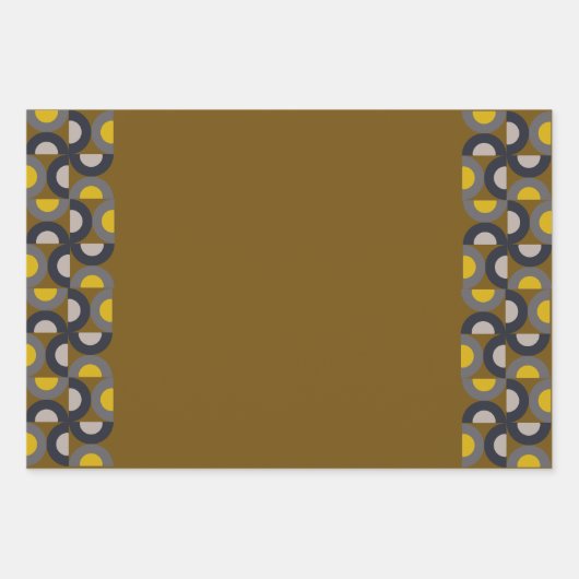 Mid-Century Modern Bronze Mustard Thunder Inpakpapier Vel (Voorkant 2)