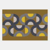 Mid-Century Modern Bronze Mustard Thunder Inpakpapier Vel (Voorkant)