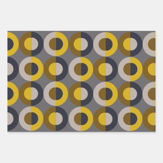 Mid-Century Modern Bronze Mustard Thunder Inpakpapier Vel (Voorkant 2)