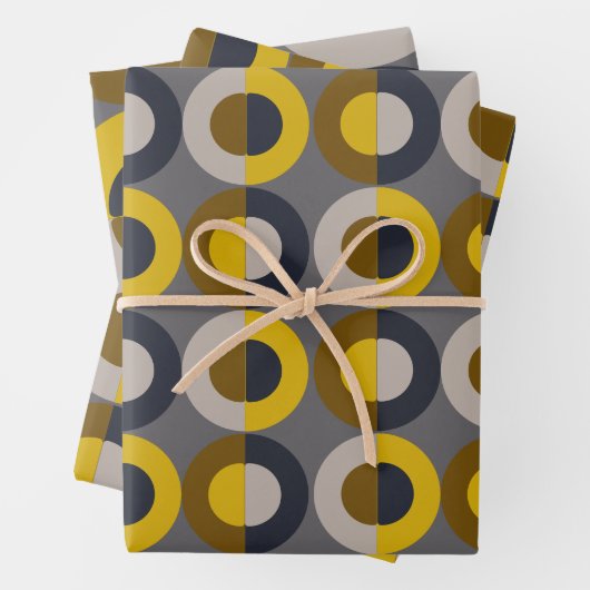 Mid-Century Modern Bronze Mustard Thunder Inpakpapier Vel (In situ)