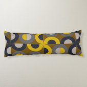 Mid-Century Modern Bronze Mustard Thunder Lichaamskussen (Achterkant)