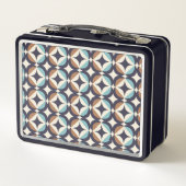 Mid-Century Modern Brown & Blauwgroen Pattern (Achterkant)