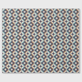 Mid-Century Modern Brown & Blauwgroen Pattern Cadeaupapier (Vlak)