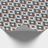 Mid-Century Modern Brown & Blauwgroen Pattern Cadeaupapier (Hoek)