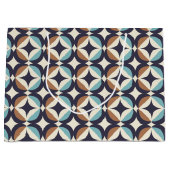 Mid-Century Modern Brown & Blauwgroen Pattern Groot Cadeauzakje (Voorkant)