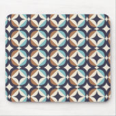 Mid-Century Modern Brown & Blauwgroen Pattern Muismat (Voorkant)