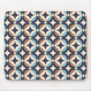 Mid-Century Modern Brown & Blauwgroen Pattern Muismat