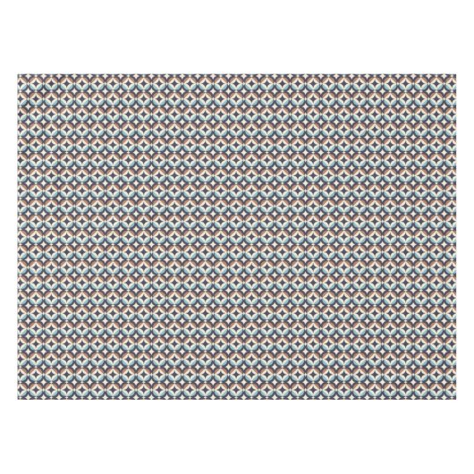 Mid-Century Modern Brown & Blauwgroen Pattern Tafelkleed (Voorkant (Horizontaal))