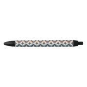 Mid-Century Modern Brown & Blauwgroen Pattern Zwarte Inkt Pen (Voorkant)