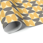 Mid-Century Modern Brown & Gold Pattern Cadeaupapier (Rol Hoek)