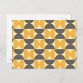Mid-Century Modern Brown & Gold Pattern Feestdagenkaart (Voorkant / Achterkant)
