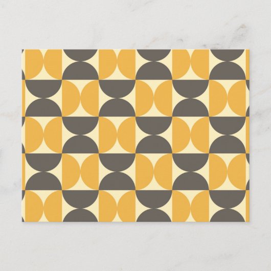 Mid-Century Modern Brown & Gold Pattern Feestdagenkaart (Voorkant)