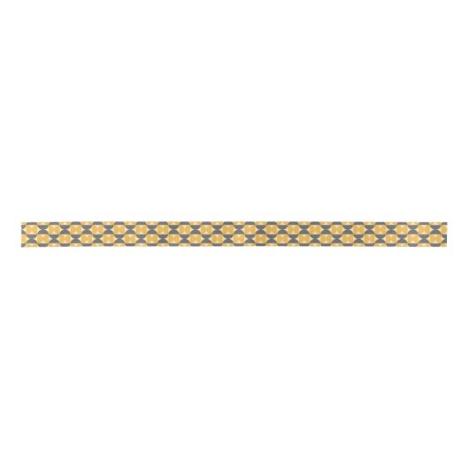 Mid-Century Modern Brown & Gold Pattern Lint (Voorkant)
