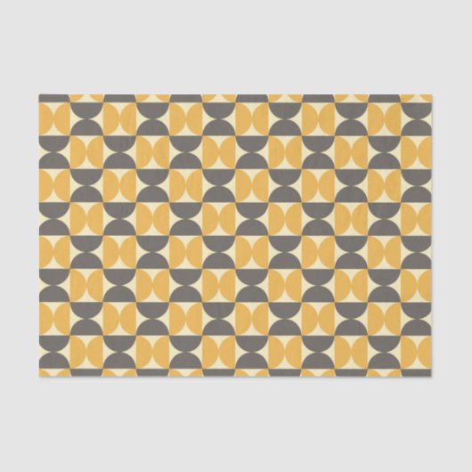 Mid-Century Modern Brown & Gold Pattern Tissuepapier (Voorkant)