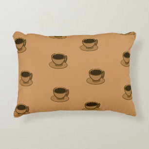 Mid Century Modern Bruin Gezellige Koffie Cup Accent Kussen