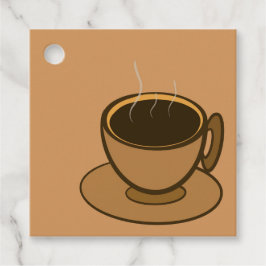 Mid Century Modern Bruin Gezellige Koffie Cup Bedankjes Labels