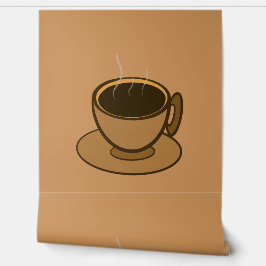 Mid Century Modern Bruin Gezellige Koffie Cup Behang