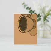 Mid Century Modern Bruin Gezellige Koffie Cup Briefkaart (Staand voorkant)