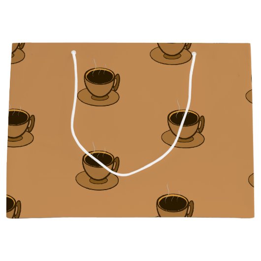 Mid Century Modern Bruin Gezellige Koffie Cup Groot Cadeauzakje (Voorkant)