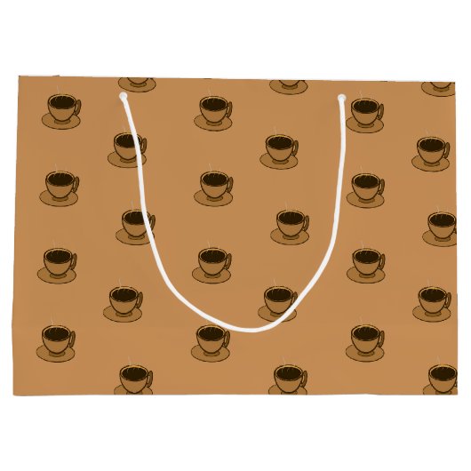 Mid Century Modern Bruin Gezellige Koffie Cup Groot Cadeauzakje (Achterkant)