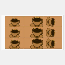 Mid Century Modern Bruin Gezellige Koffie Cup Labels