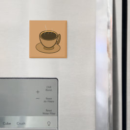 Mid Century Modern Bruin Gezellige Koffie Cup Magneet