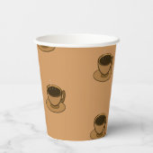 Mid Century Modern Bruin Gezellige Koffie Cup Papi Papieren Bekers (Achterkant)