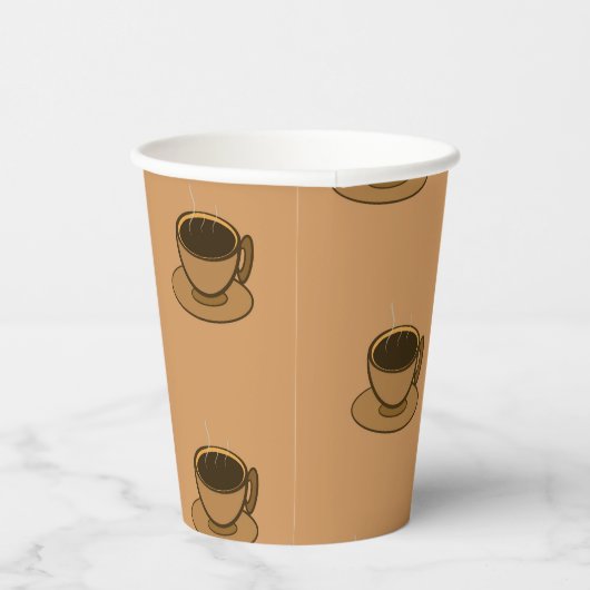 Mid Century Modern Bruin Gezellige Koffie Cup Papi Papieren Bekers (Rechts)