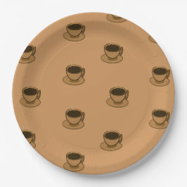 Mid Century Modern Bruin Gezellige Koffie Cup Papieren Bordje