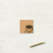 Mid Century Modern Bruin Gezellige Koffie Cup Post-it® Notes (Op bureau)