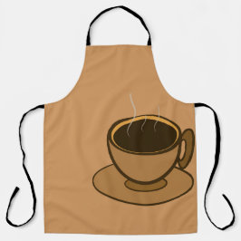 Mid Century Modern Bruin Gezellige Koffie Cup Schort