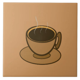 Mid Century Modern Bruin Gezellige Koffie Cup Tegeltje