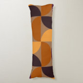 Mid-Century Modern Burnt Wine Eclipse Lichaamskussen (Voorkant Verticaal)