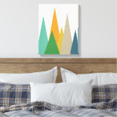 Mid Century Modern Canvasprint met berglandschap Canvas Afdruk (Insitu (Slaapkamer))