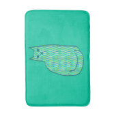 Mid-Century Modern Cat, Mint en Lime Green Badmat (Voorkant Verticaal)