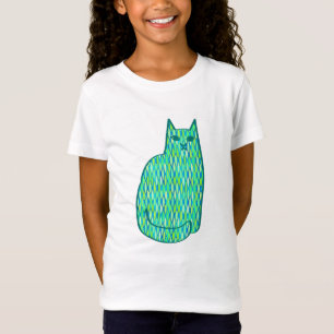 Mid-Century Modern Cat, Mint en Lime Green T-shirt