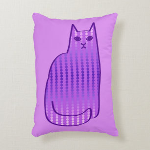 Mid-Century Modern Cat, Orchid en Paars Accent Kussen