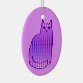 Mid-Century Modern Cat, Orchid en Paars Keramisch Ornament (Rechts)